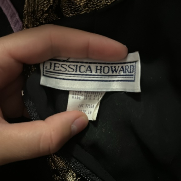 Vintage Jessica Howard Gold and Black Floor Length Gown - Picture 6 of 6